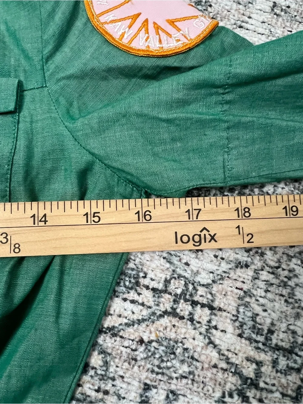 Vintage Official Girl Scout Dress 100% Cotton Green Girls 10/12